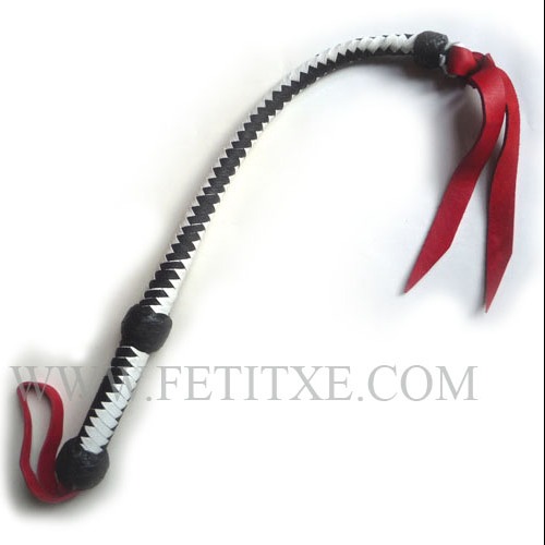 BULLWHIP-LTIGO CORTO TRENZA EN  CUERO TRI-COLOR 7277